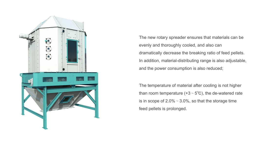 Cattle and Ruminant Animal Feed Pellet Vertical Tipping Type Counterflow Cooler Machine with CE Certification